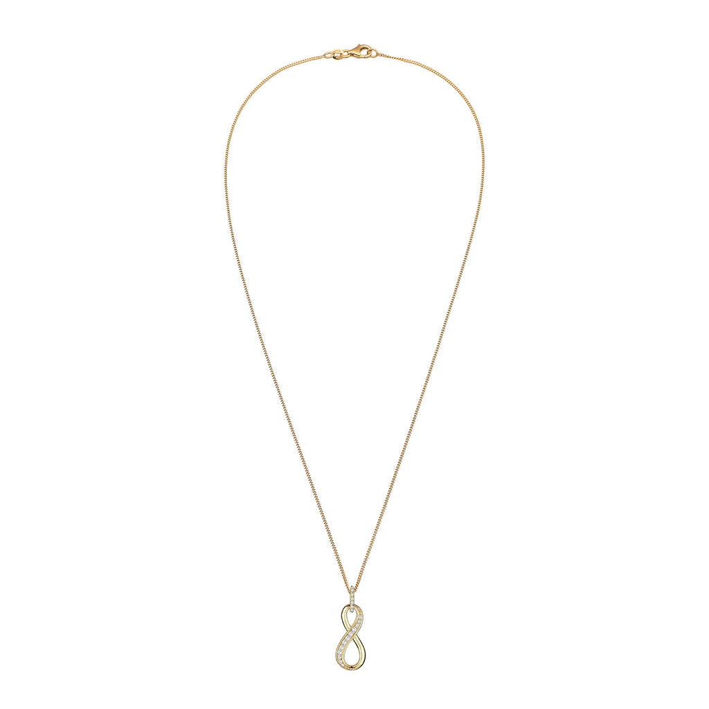 Gold Kalung Perhiasan Perak 925 Wanita Infinity Pendant Symbol Zirconia Gold Plated