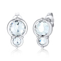 Silver Anting Perhiasan Perak 925 Wanita Stud Round Elegant Crystal