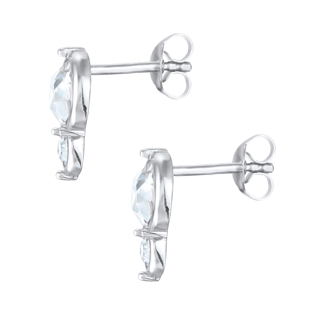 Silver Anting Perhiasan Perak 925 Wanita Stud Round Elegant Crystal