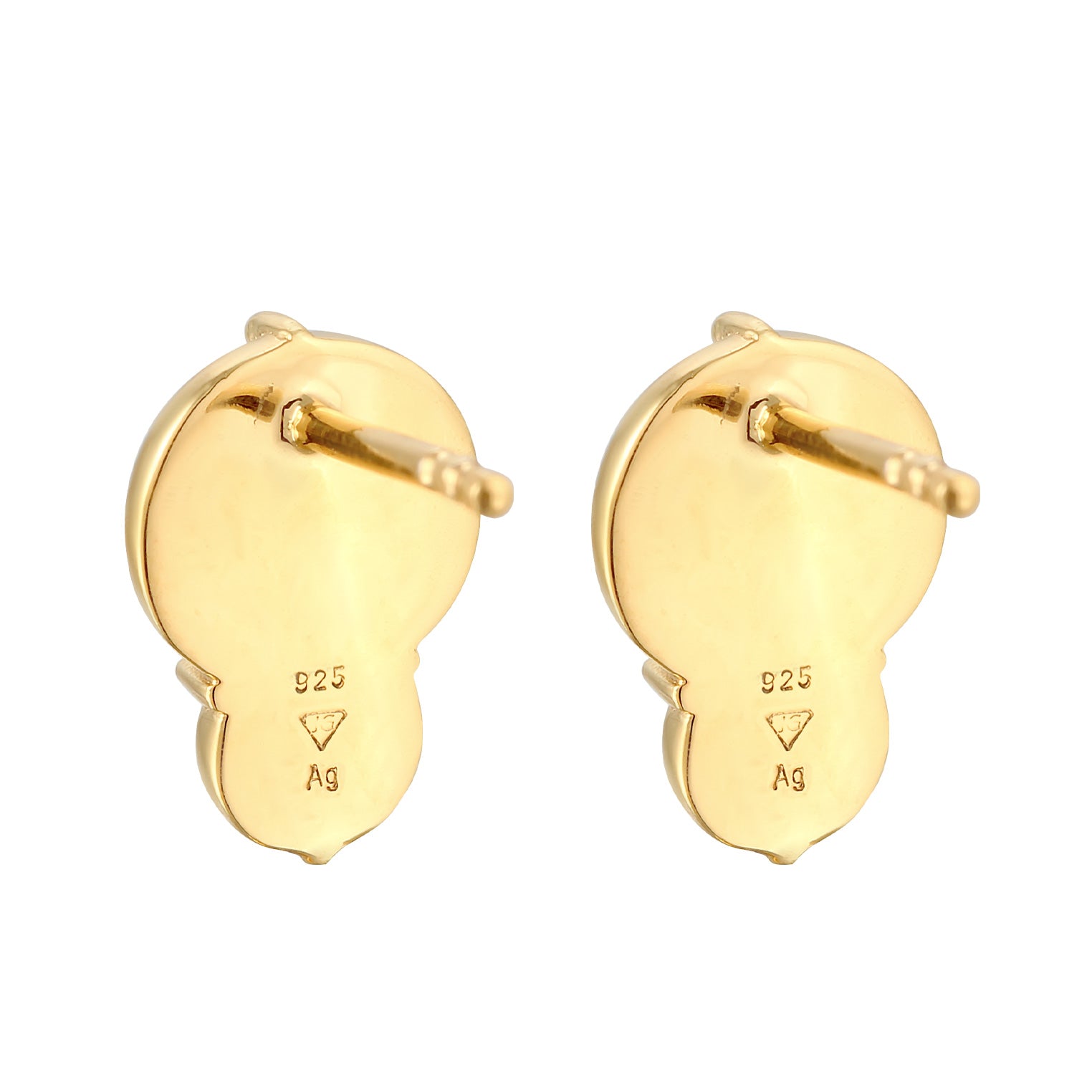Gold Anting Perhiasan Perak 925 Wanita Stud Round Elegant Crystal Gold Plated