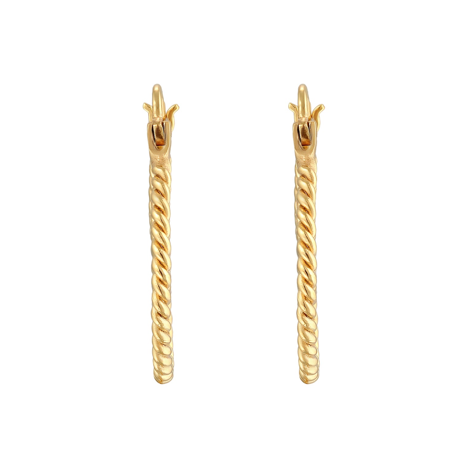 Gold Perhiasan Wanita Perak Asli - Silver Anting Creoles Twisted Elegant Lapis Emas