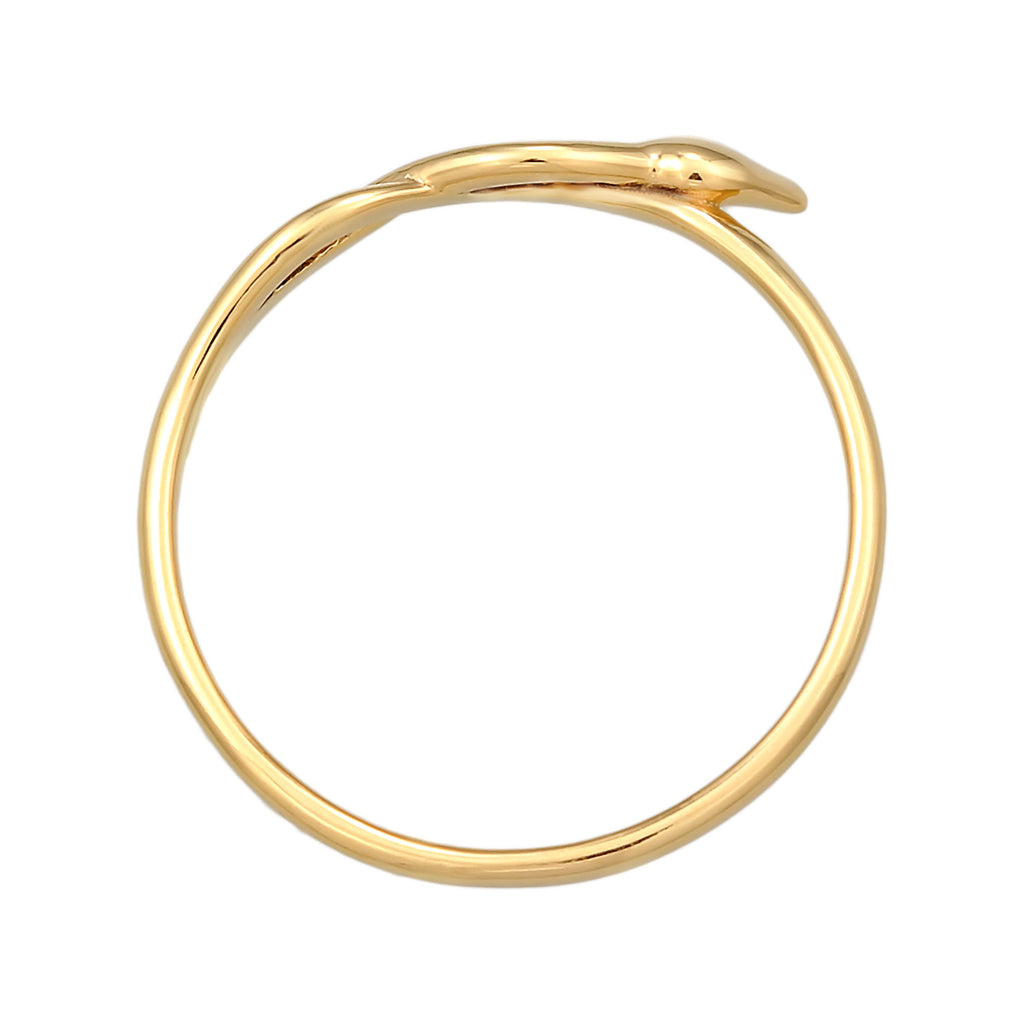 Minimalist Serpent Infinity Ring 375 Yellow Gold