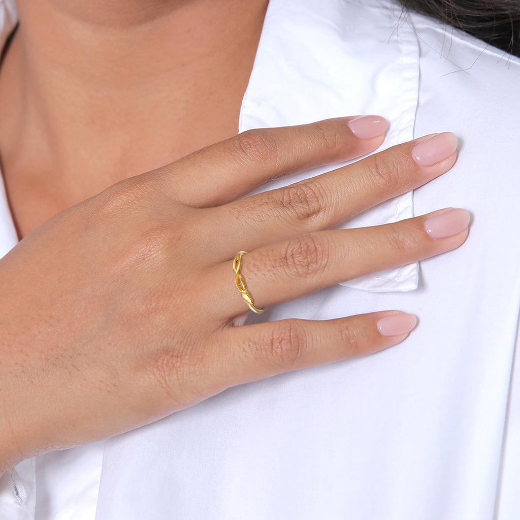 Gold - Elli PREMIUM | Ring Wrap Leaf Ornament 375 Yellow Gold