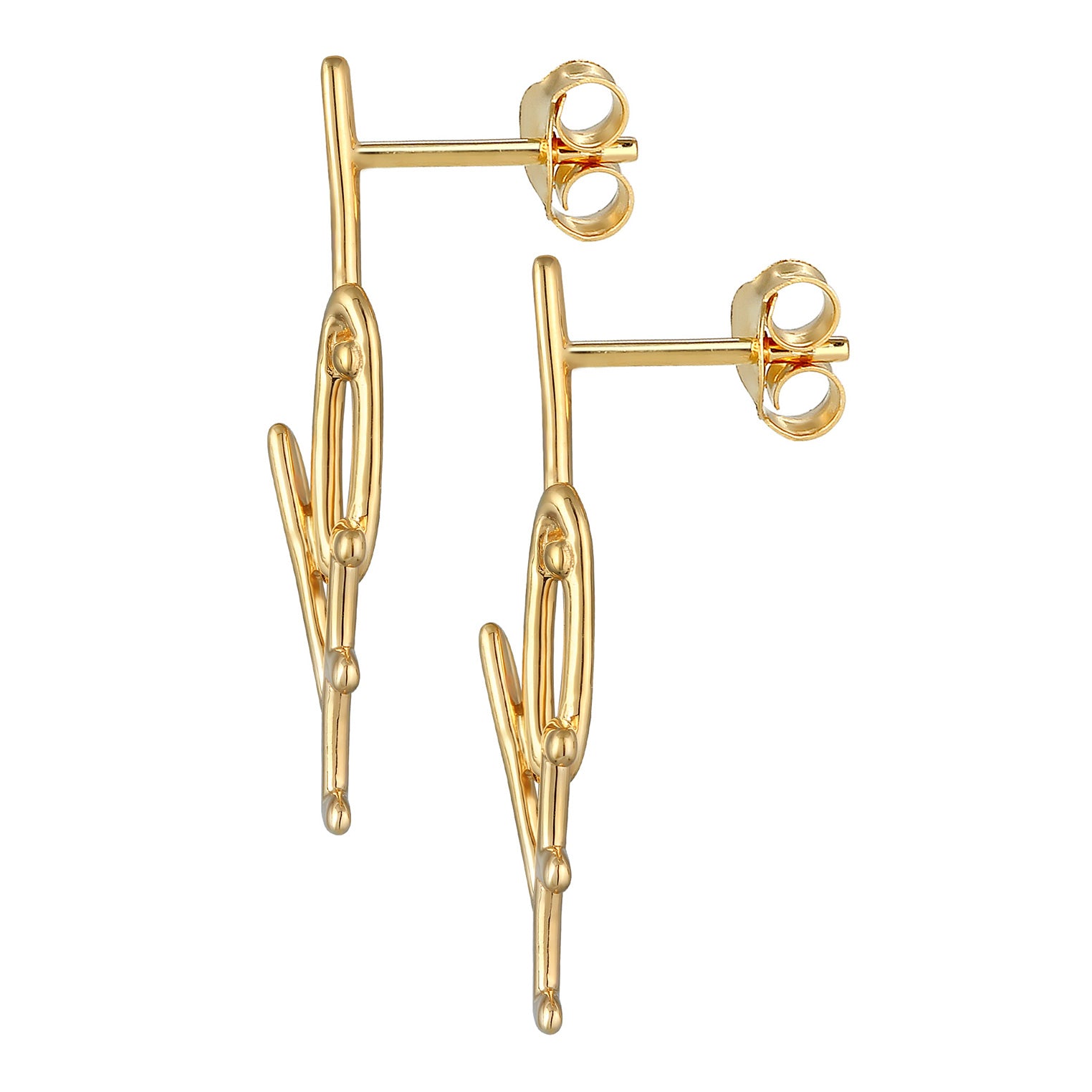 Gold Perhiasan Wanita Perak Asli - Silver Anting Stud Love Lapis Emas