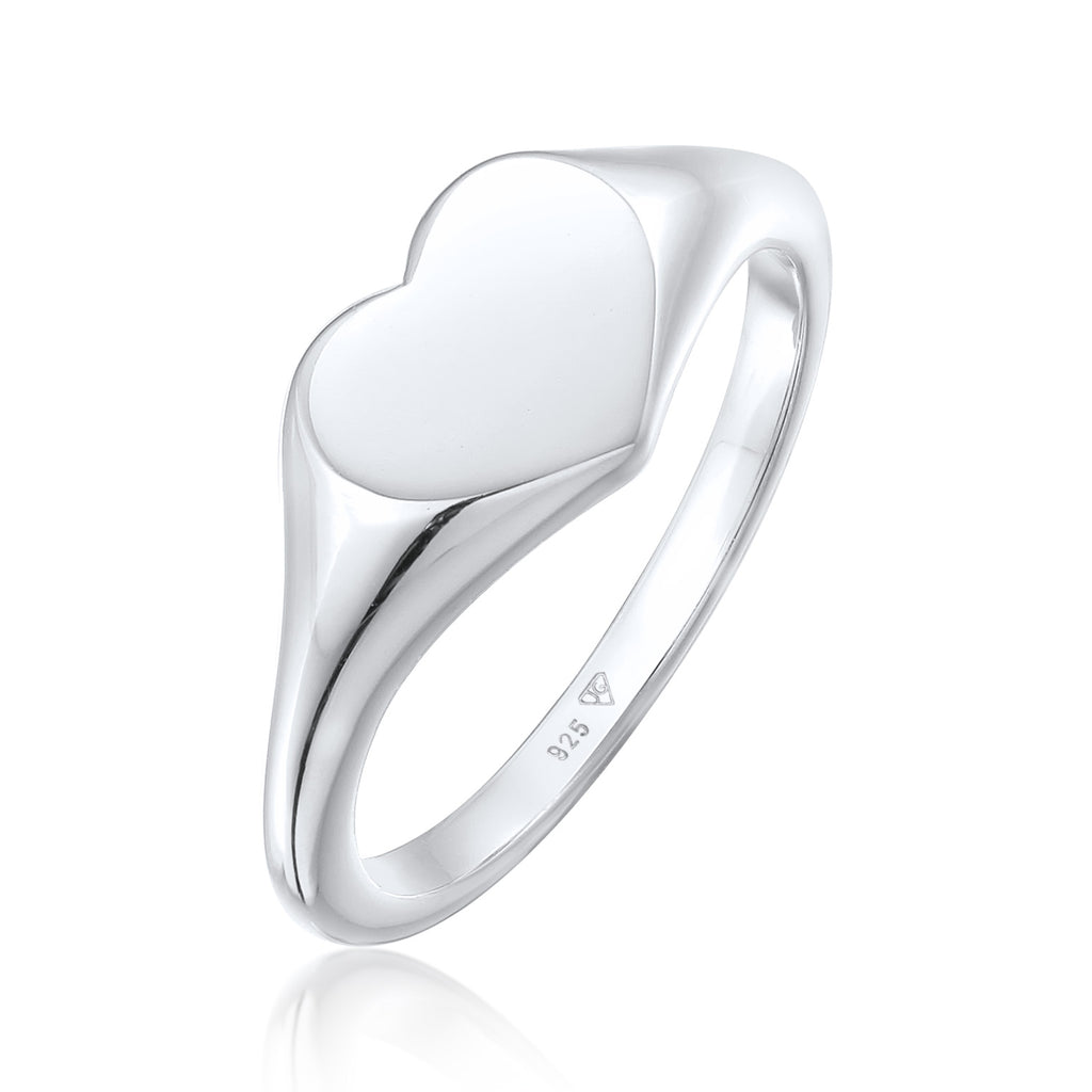 Heart Signet Ring 925 Silver
