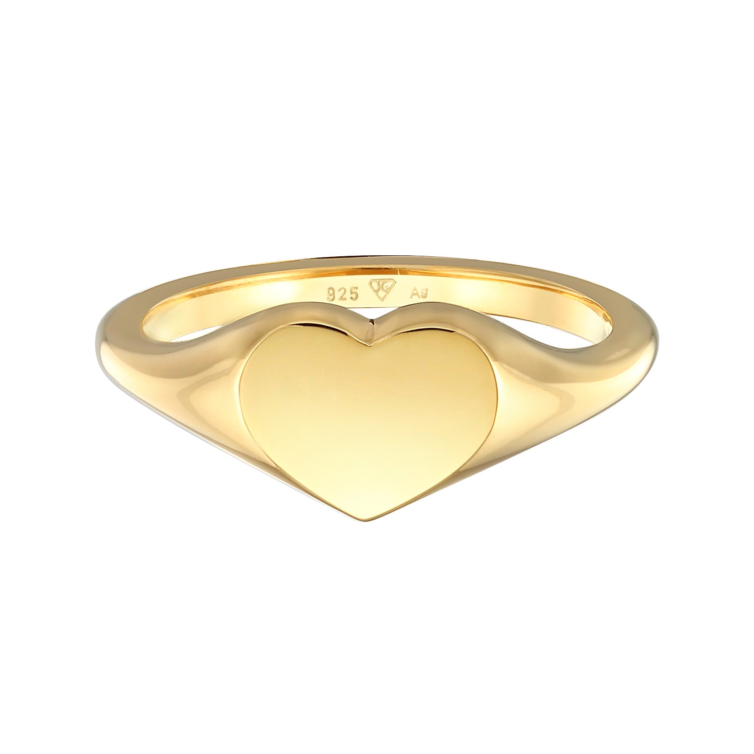 Gold Perhiasan Wanita Perak Asli Lapis Emas Cincin Heart