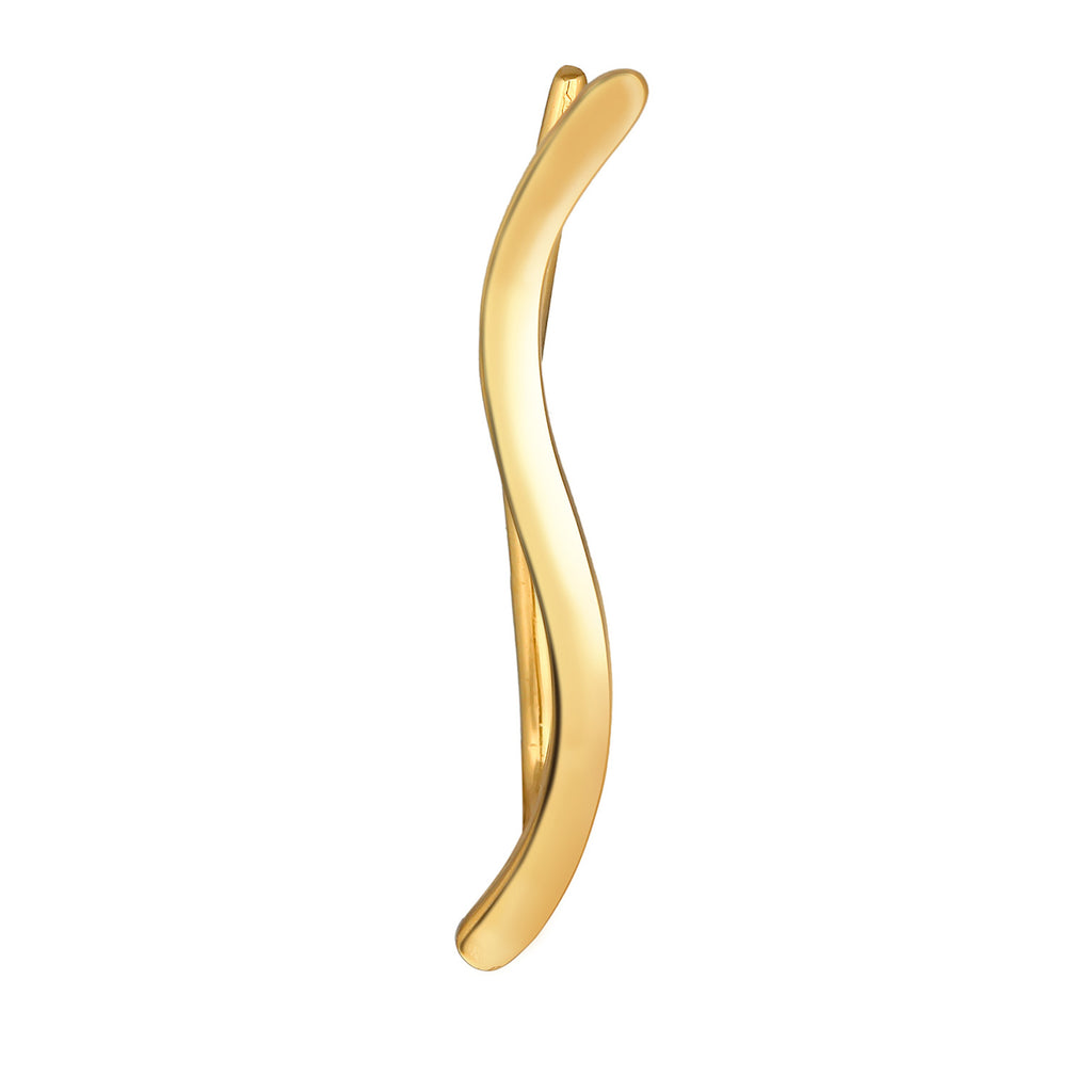 Gold Anting Perhiasan Perak 925 Wanita Earclimber Curved Gold Plated
