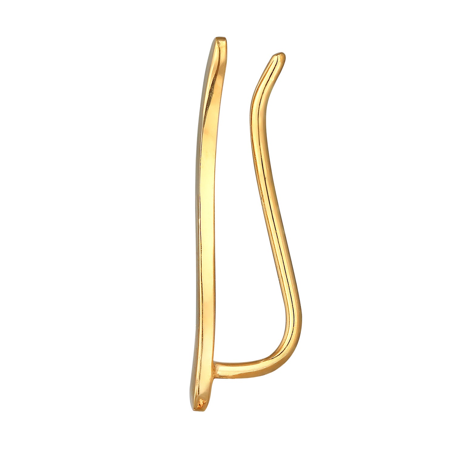 Gold Anting Perhiasan Perak 925 Wanita Earclimber Curved Gold Plated