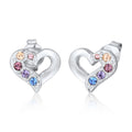 Anting perak 925 dengan love stud crystal elegan Elli Jewelry