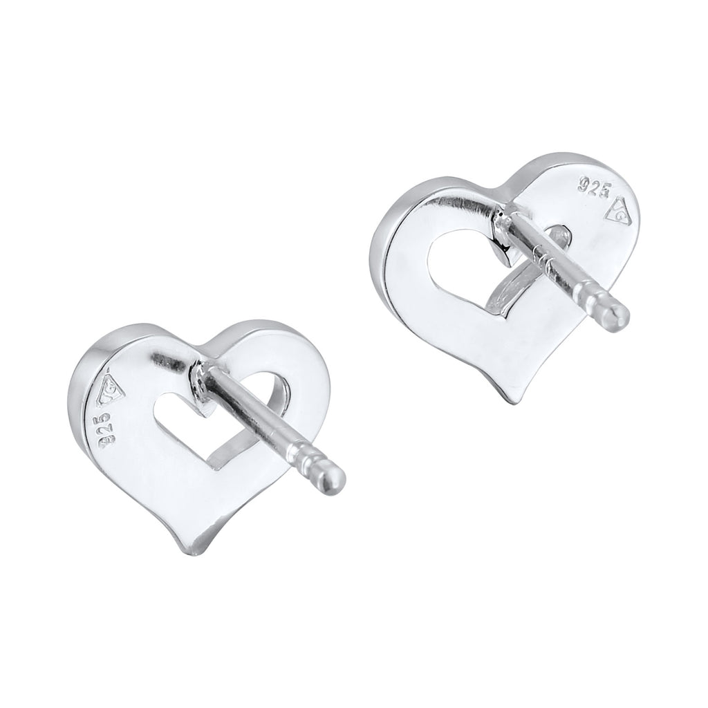 Silver Anting Perhiasan Perak 925 Wanita Stud Heart Crystals Colourful