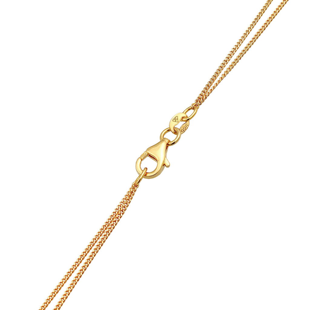 Gold Perhiasan Wanita Perak Asli - Silver Kalung Layer Circle Rod Pendant Geo Lapis Emas