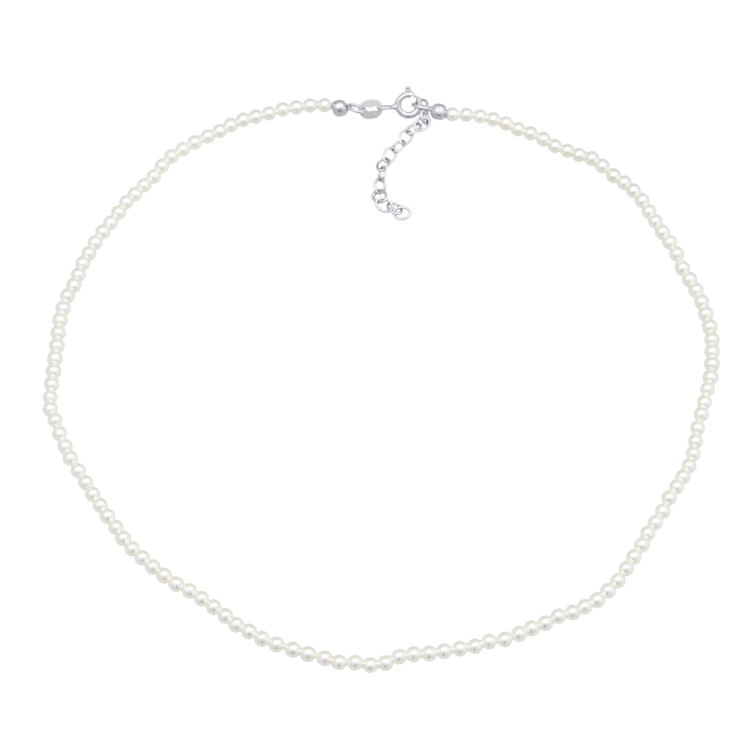 Silver Kalung Perhiasan Perak 925 Wanita Choker Trend Shell Core Pearls