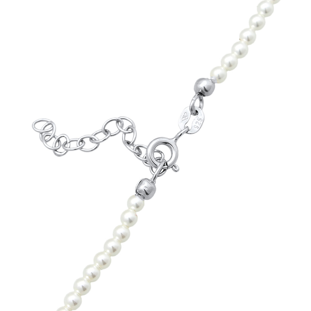 Silver Kalung Perhiasan Perak 925 Wanita Choker Trend Shell Core Pearls