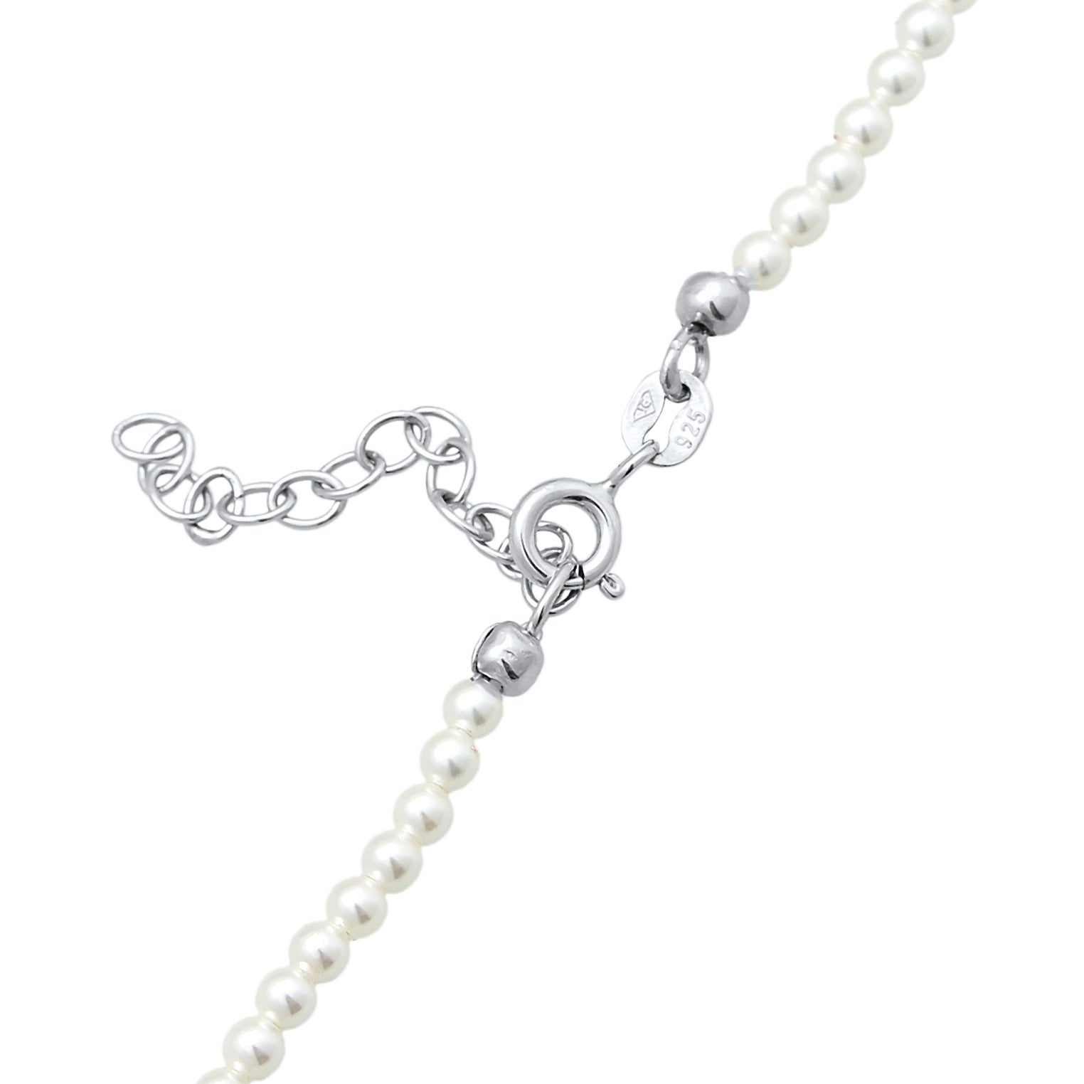 Silver Kalung Perhiasan Perak 925 Wanita Choker Trend Shell Core Pearls