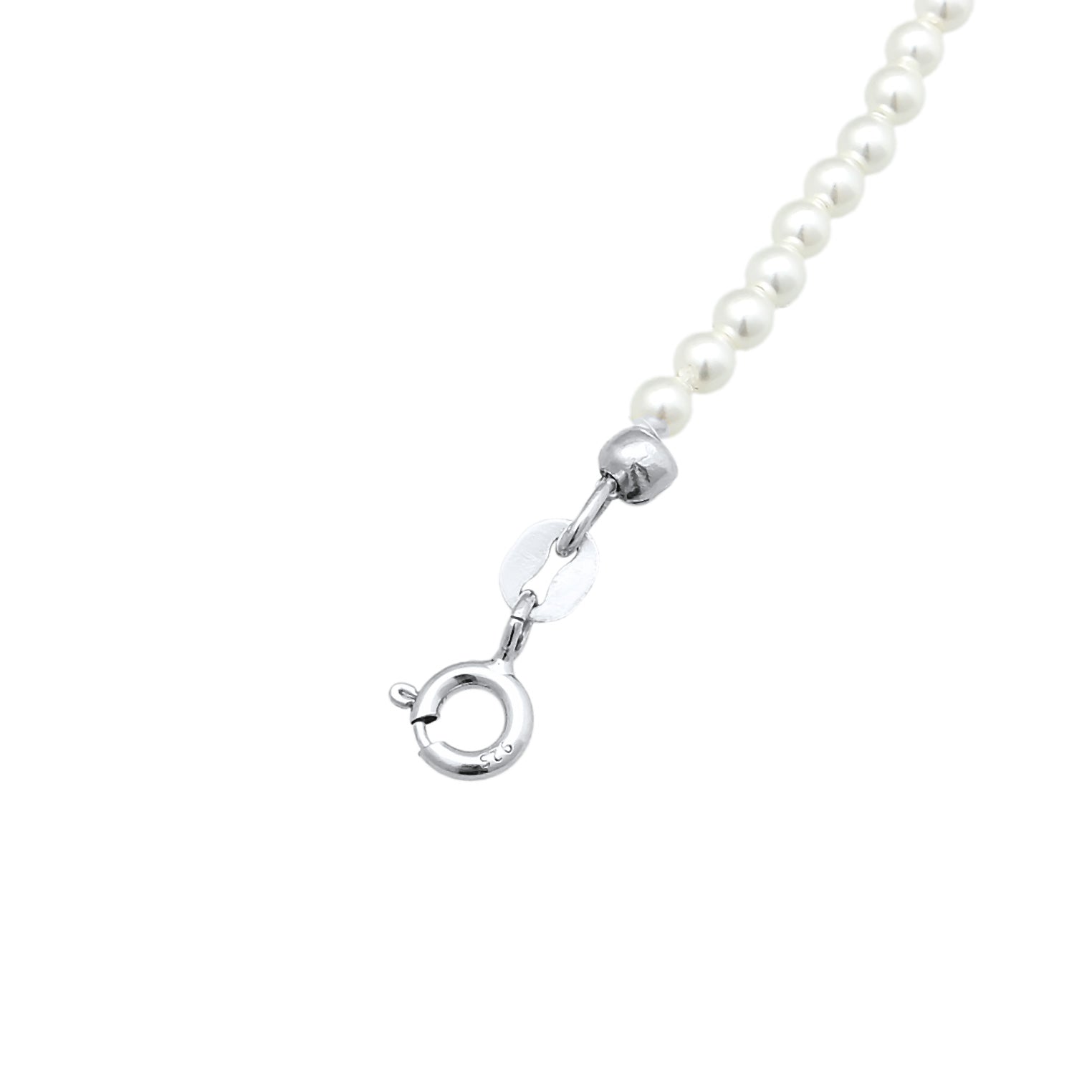 Silver Kalung Perhiasan Perak 925 Wanita Choker Trend Shell Core Pearls