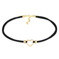Gold Kalung Perhiasan Perak 925 Wanita Choker Heart Love Gold Plated