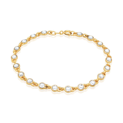 Gelang perak 925 lapis emas dengan kristal elegan Elli Jewelry