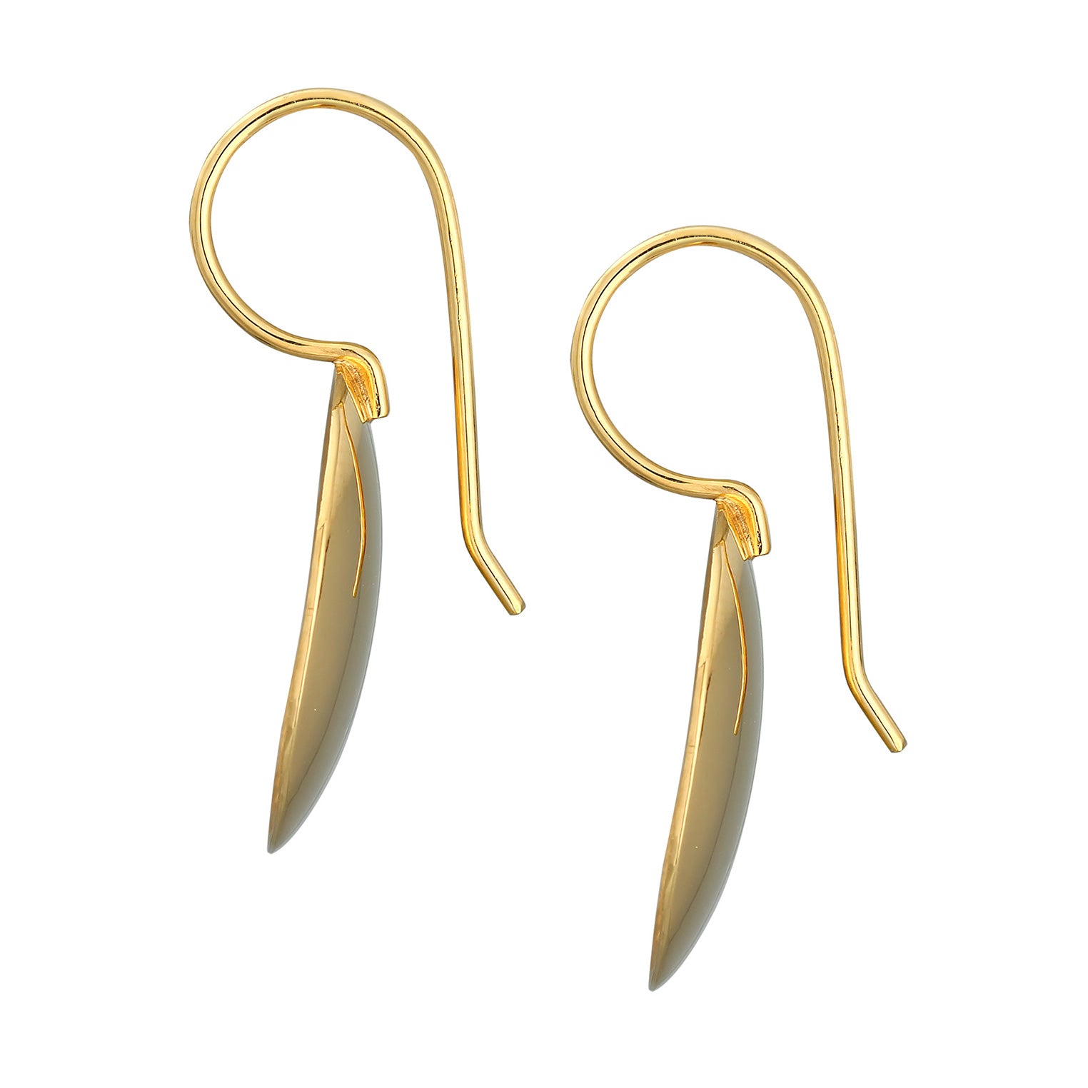Gold Perhiasan Wanita Perak Asli - Silver Anting Ear Hanger Round Geo Matt Lapis Emas