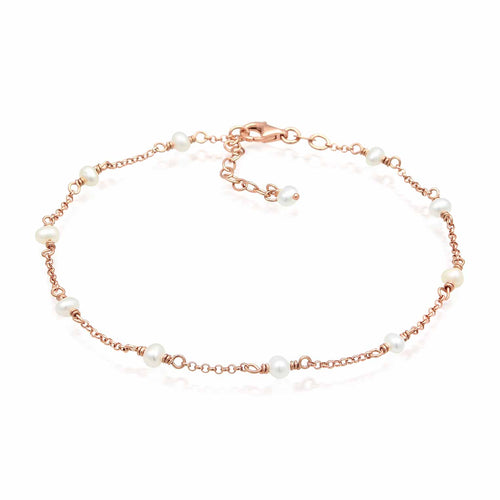Gelang kaki perak 925 dengan mutiara elegan Elli Jewelry
