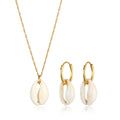 Gold Set Perhiasan Perak 925 Wanita Cowrie Shell Gold Plated