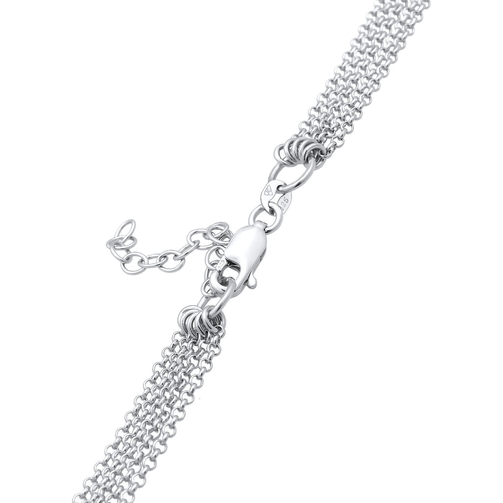 Silver Kalung Perhiasan Perak 925 Wanita Choker Links Modern