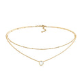 Gold Kalung Perhiasan Perak 925 Wanita Choker Layer Balls Crystal Gold Plated