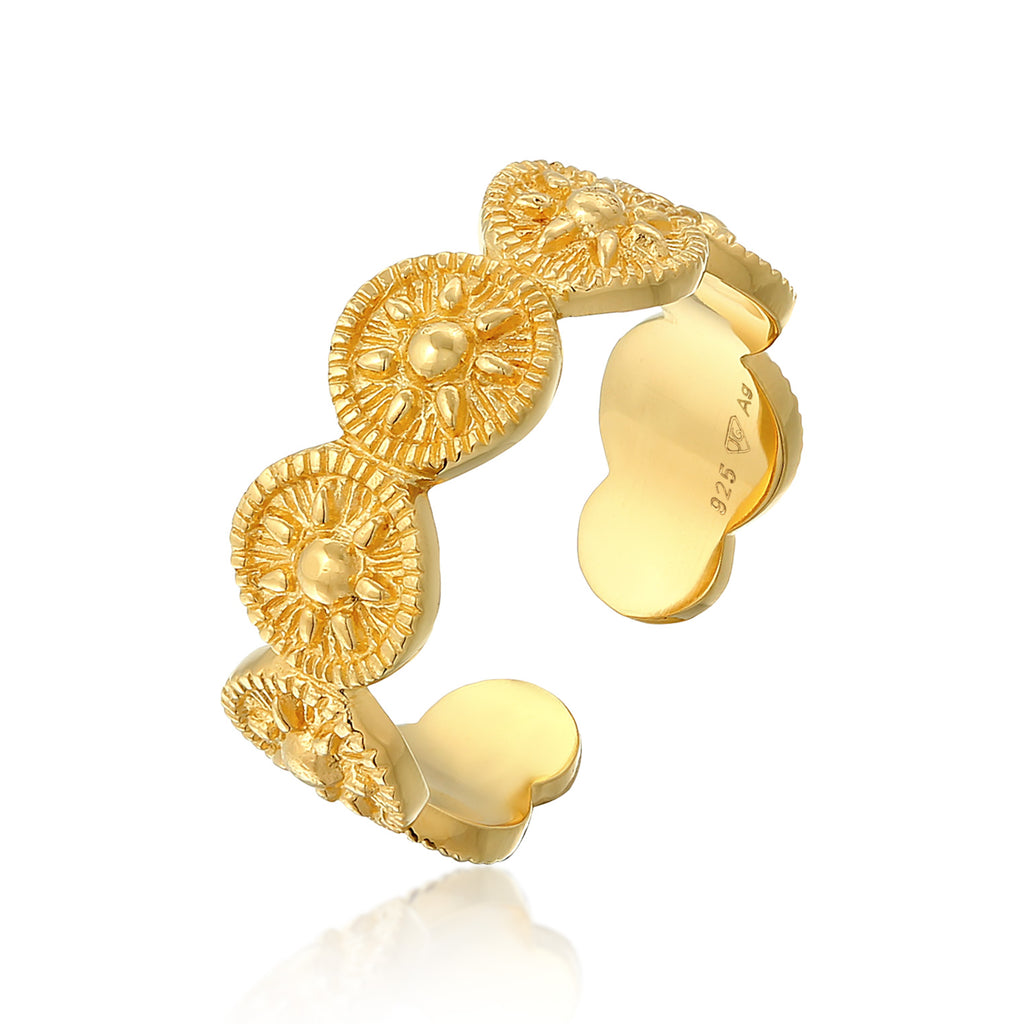 Cincin perak 925 lapis emas dengan design open elegan Elli Jewelry