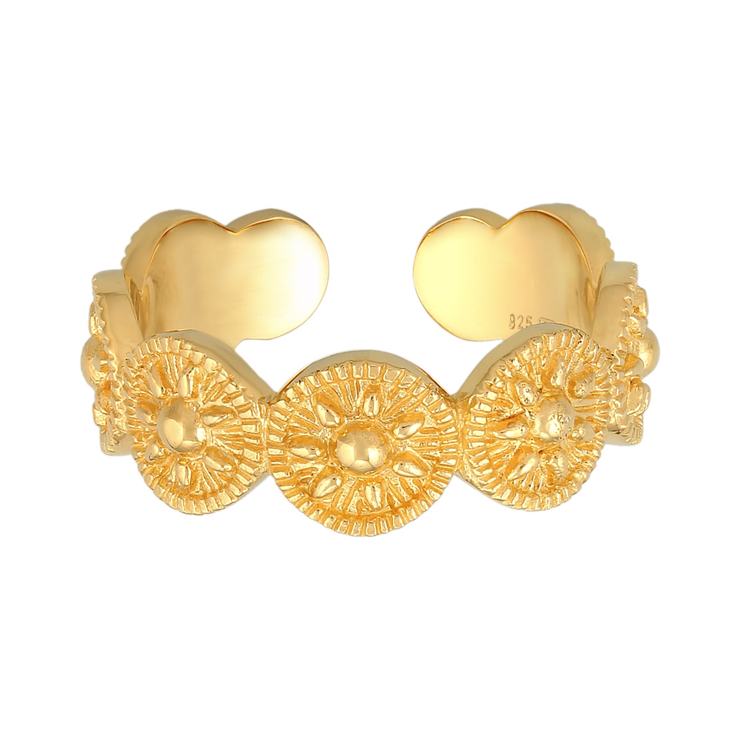 Cincin perak 925 lapis emas dengan design open elegan Elli Jewelry