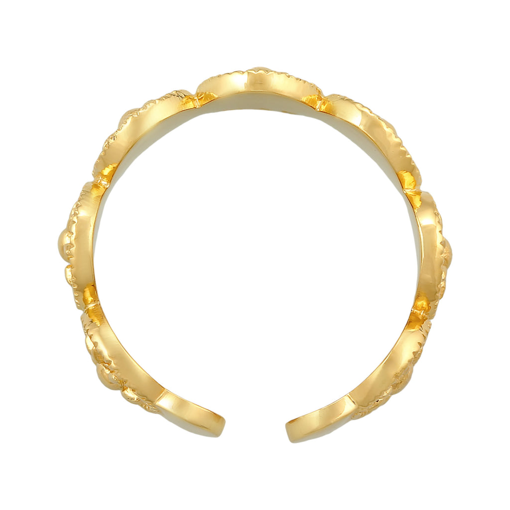 Gold Cincin Perhiasan Perak 925 Wanita Band Sun Design Open Gold Plated