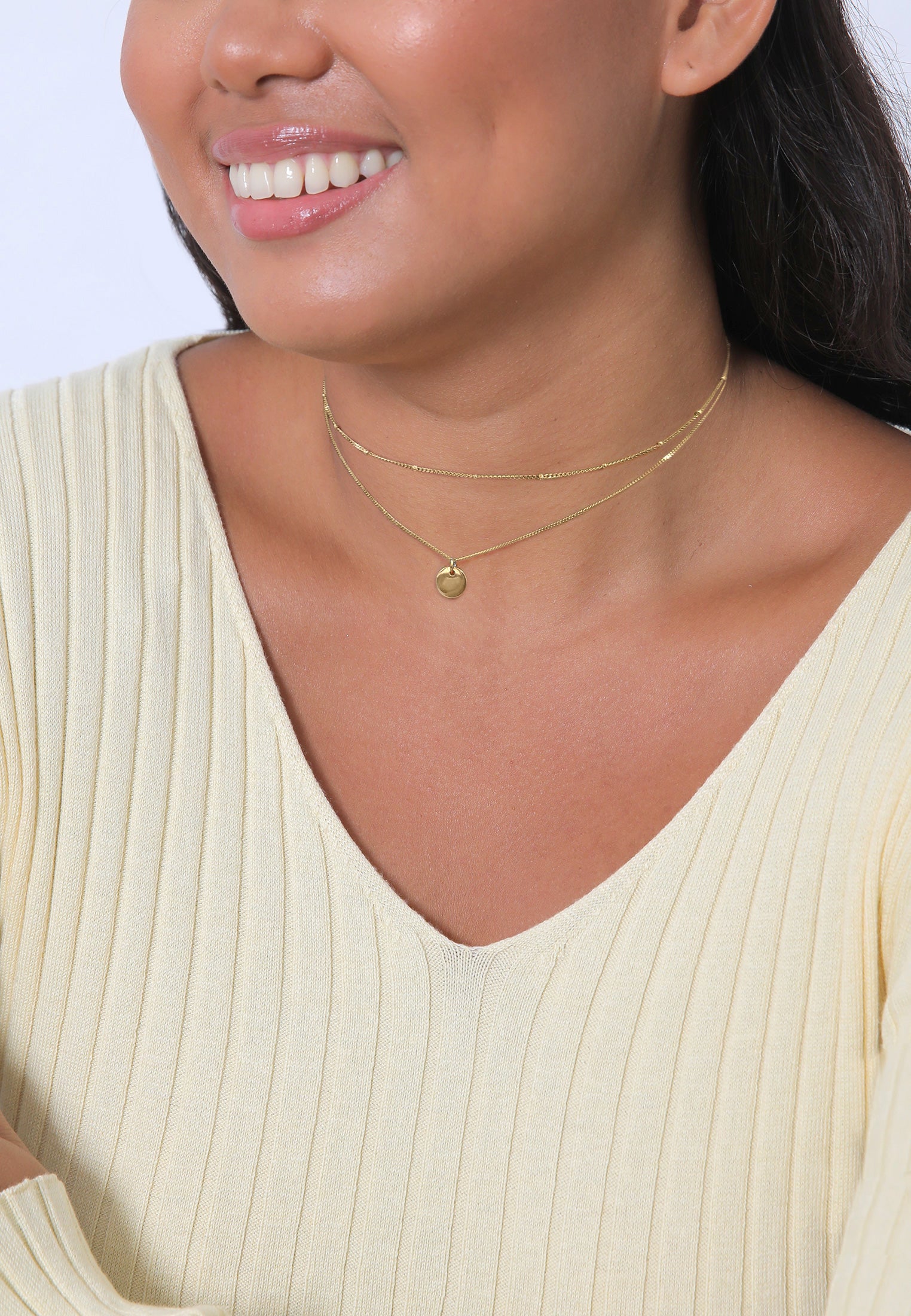 Gold Perhiasan Wanita Perak Asli Lapis Emas Kalung Ball Choker