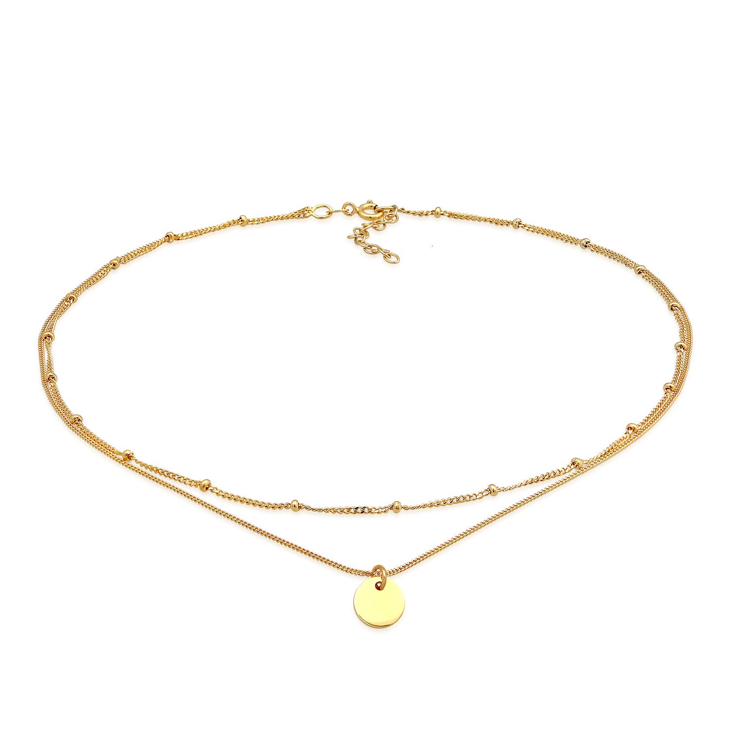 Gold Perhiasan Wanita Perak Asli Lapis Emas Kalung Ball Choker
