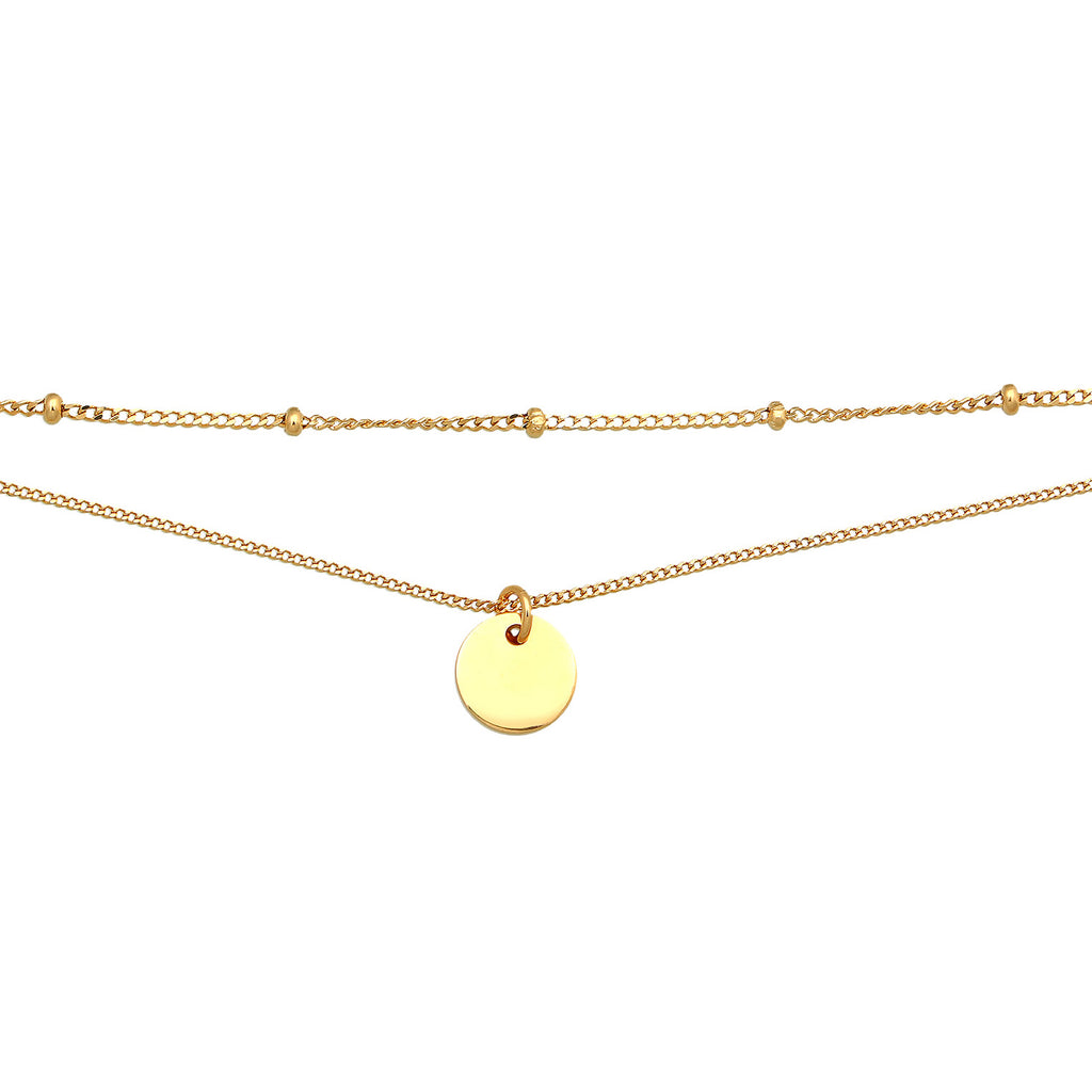 Gold Perhiasan Wanita Perak Asli Lapis Emas Kalung Ball Choker