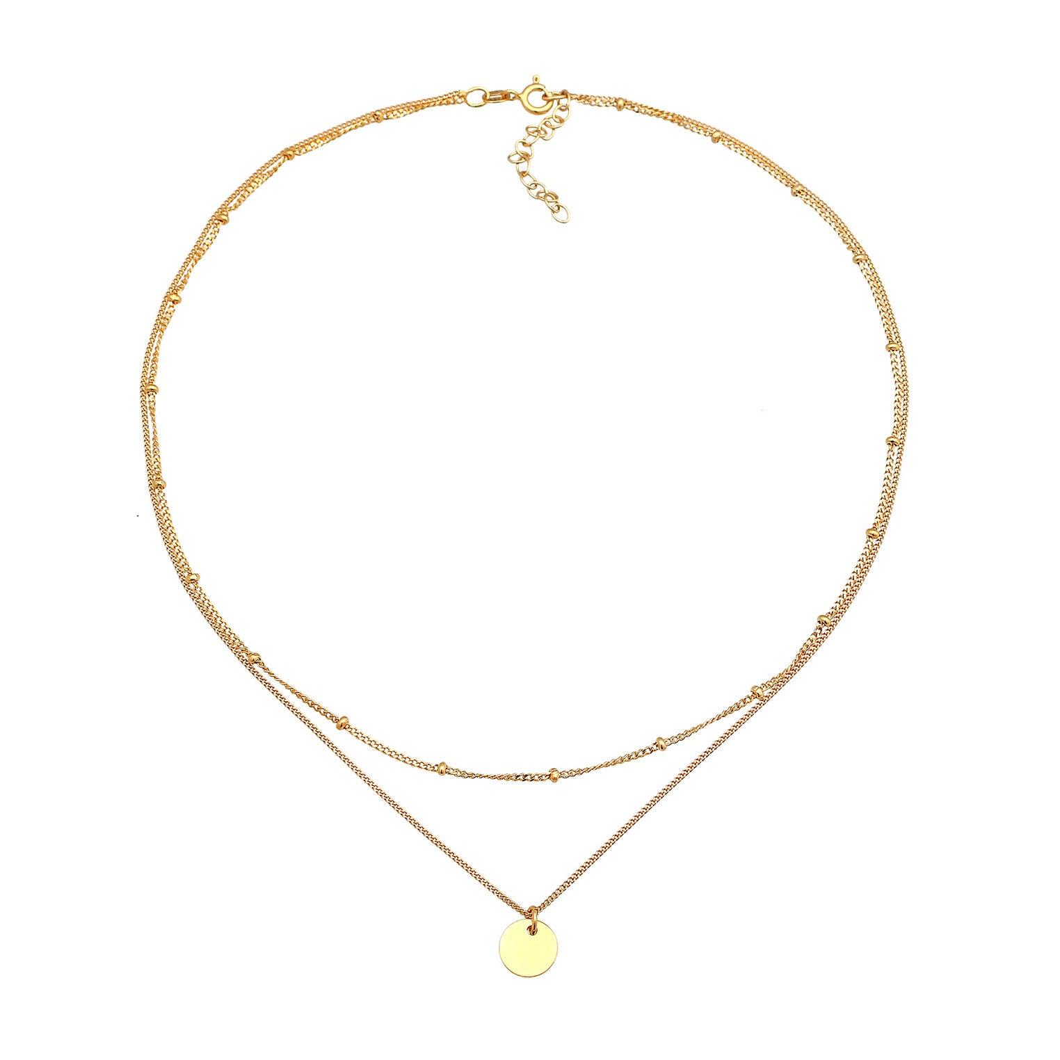 Gold Perhiasan Wanita Perak Asli Lapis Emas Kalung Ball Choker