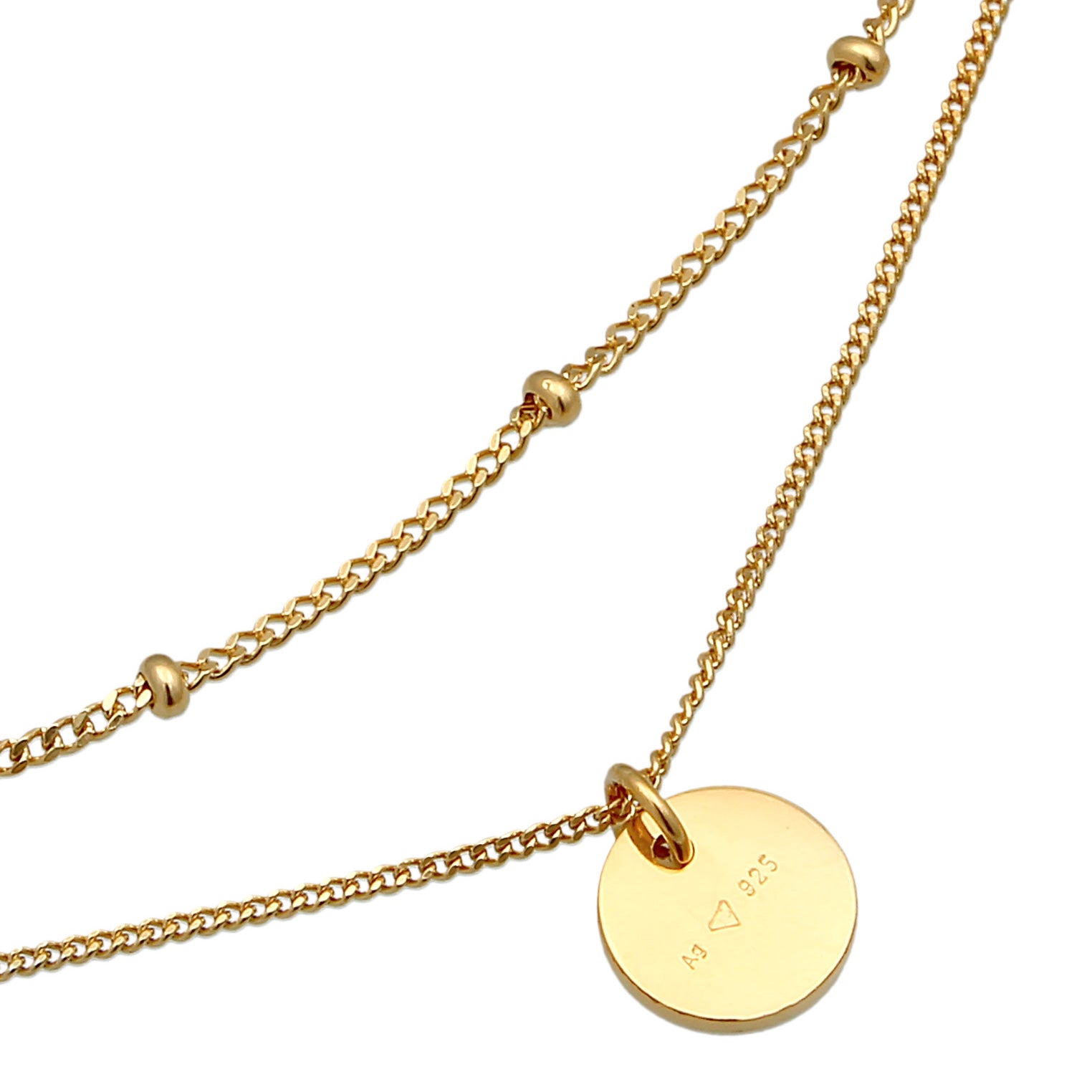 Gold Perhiasan Wanita Perak Asli Lapis Emas Kalung Ball Choker