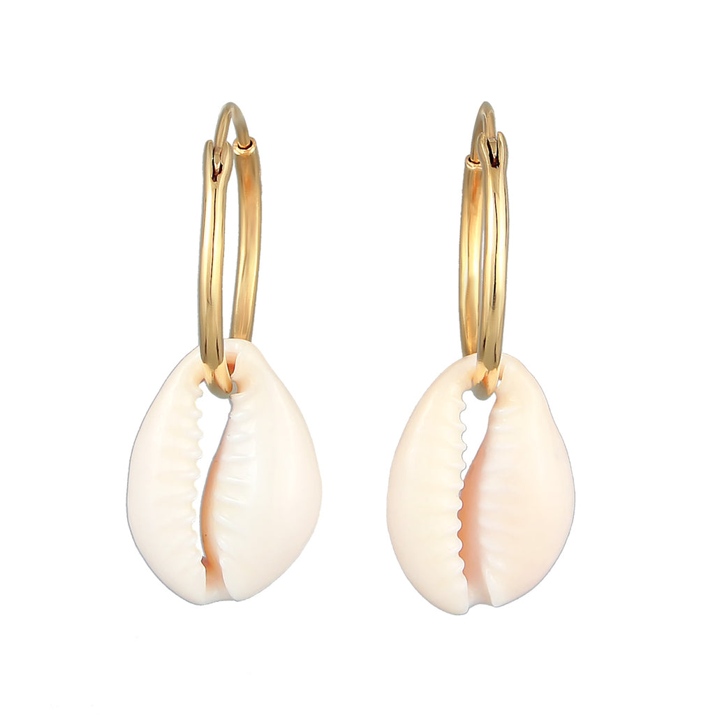 Anting perak 925 lapis emas dengan mutiara elegan Elli Jewelry