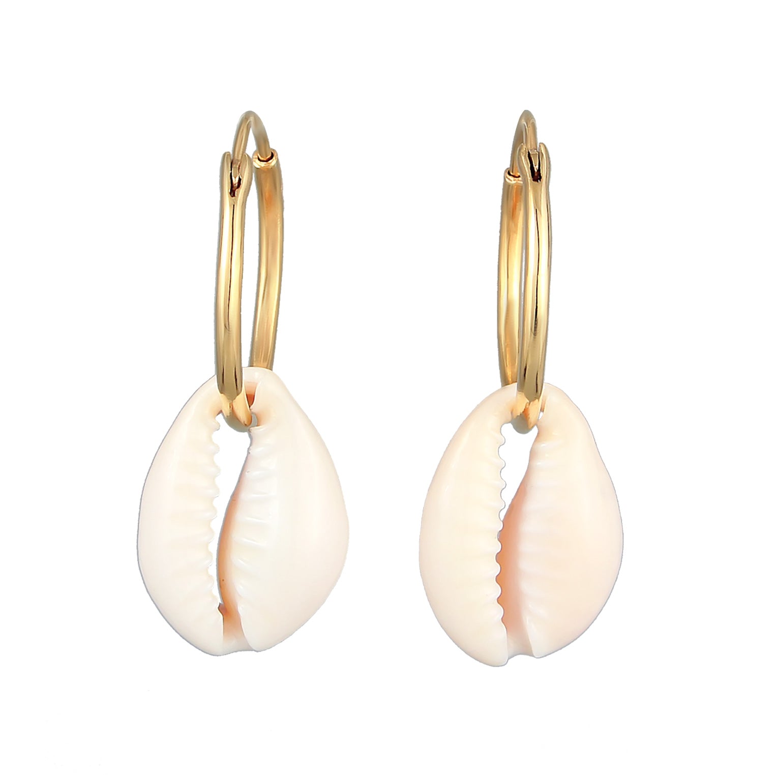 Anting perak 925 lapis emas dengan mutiara elegan Elli Jewelry