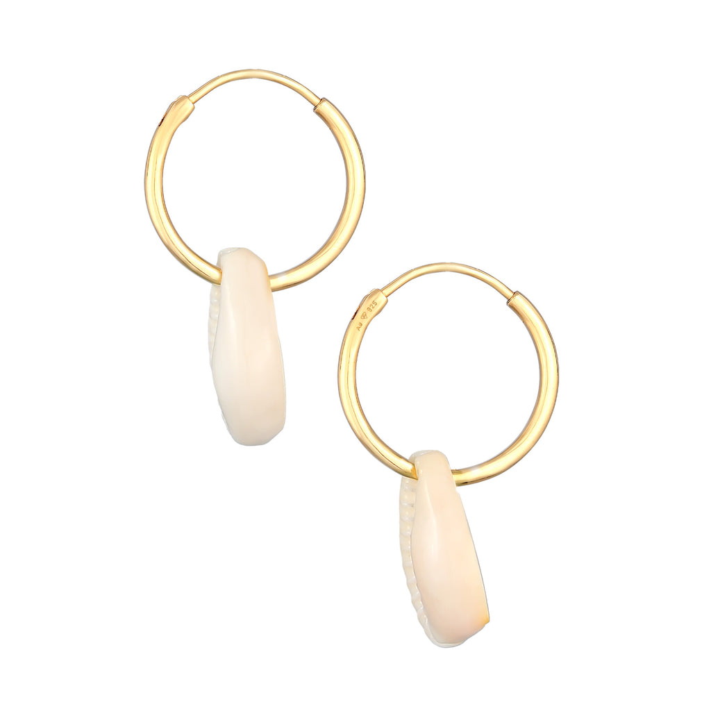 Anting perak 925 lapis emas dengan mutiara elegan Elli Jewelry