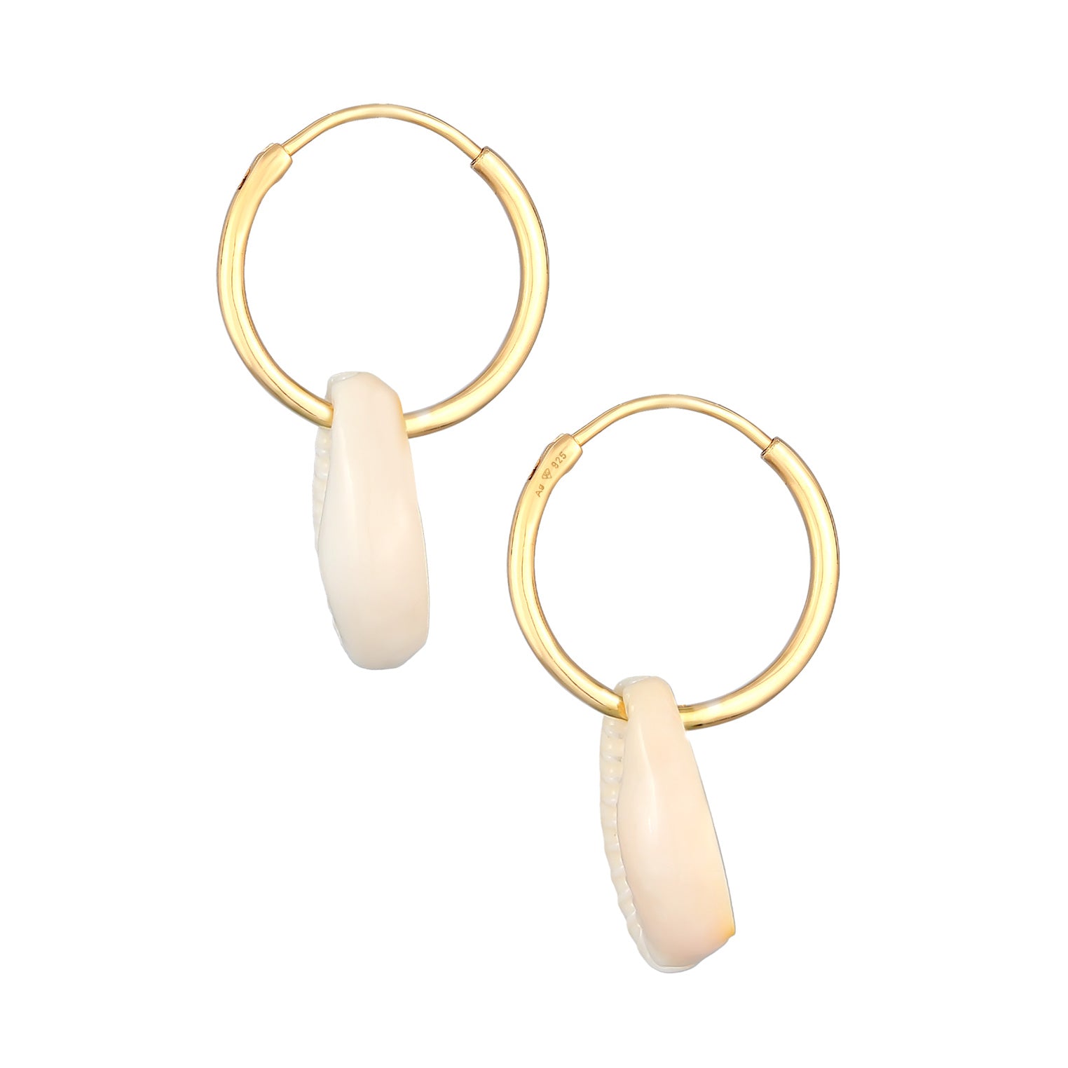 Anting perak 925 lapis emas dengan mutiara elegan Elli Jewelry