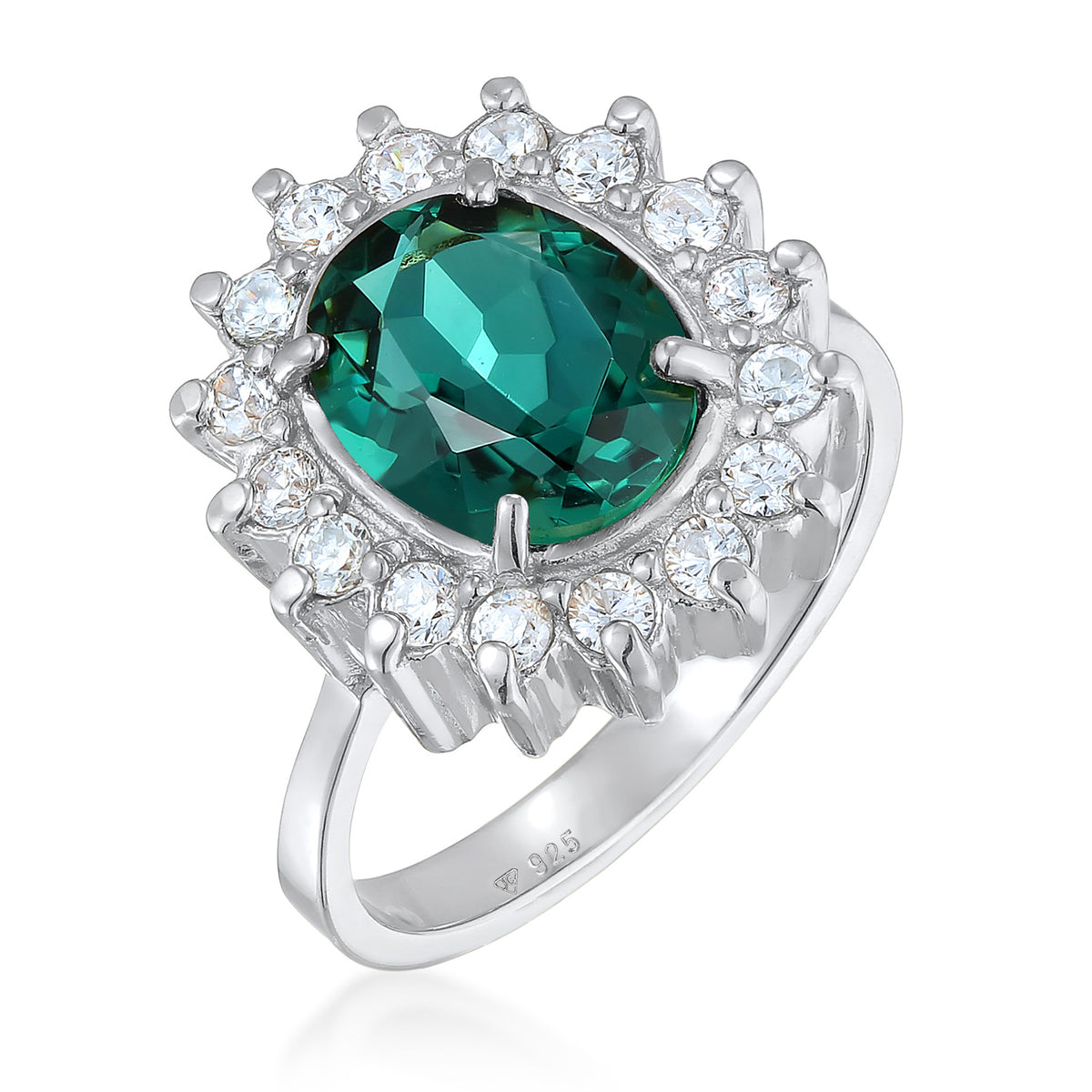 Ring Cocktail Royal Quartz Zirconia Crystals 925 Sterling Silver