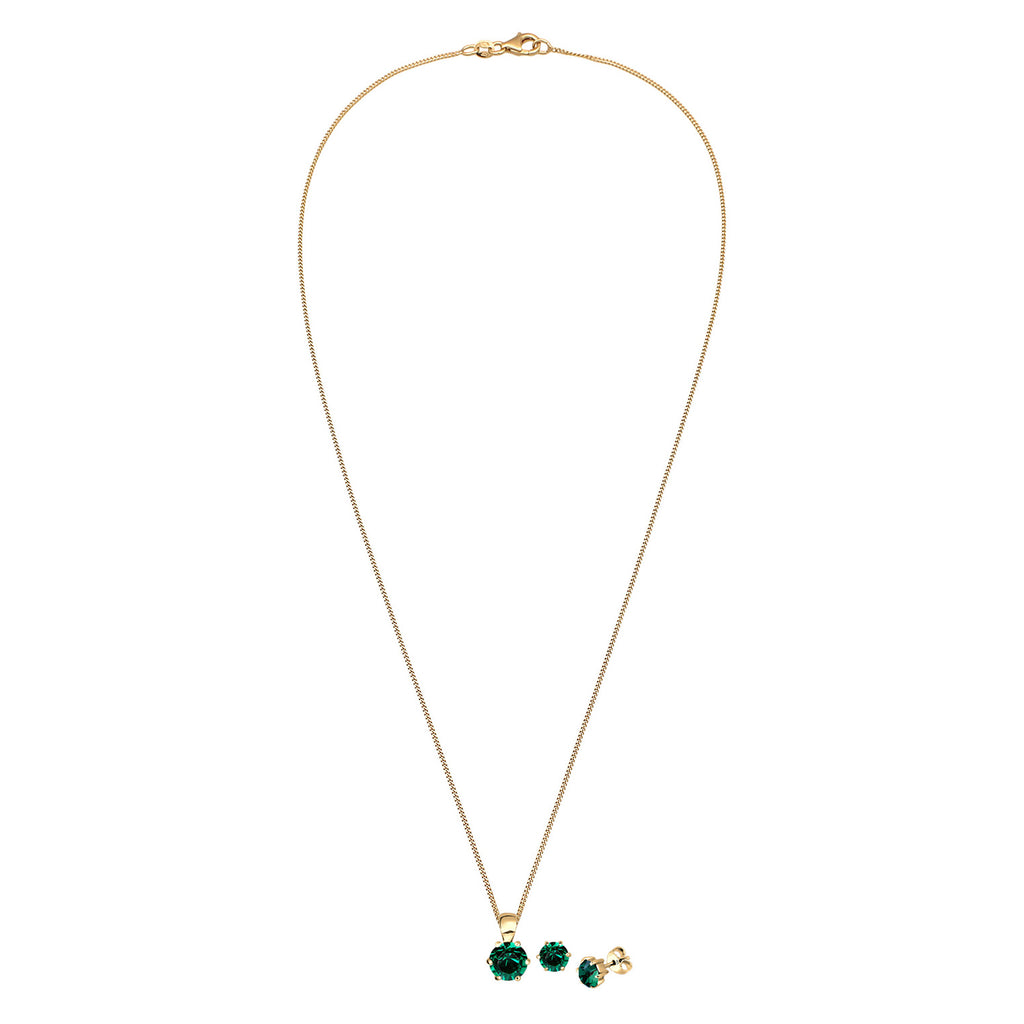Gold Perhiasan Wanita Perak Asli - Silver Perhiasan Set Classic Crystal Gold Plated