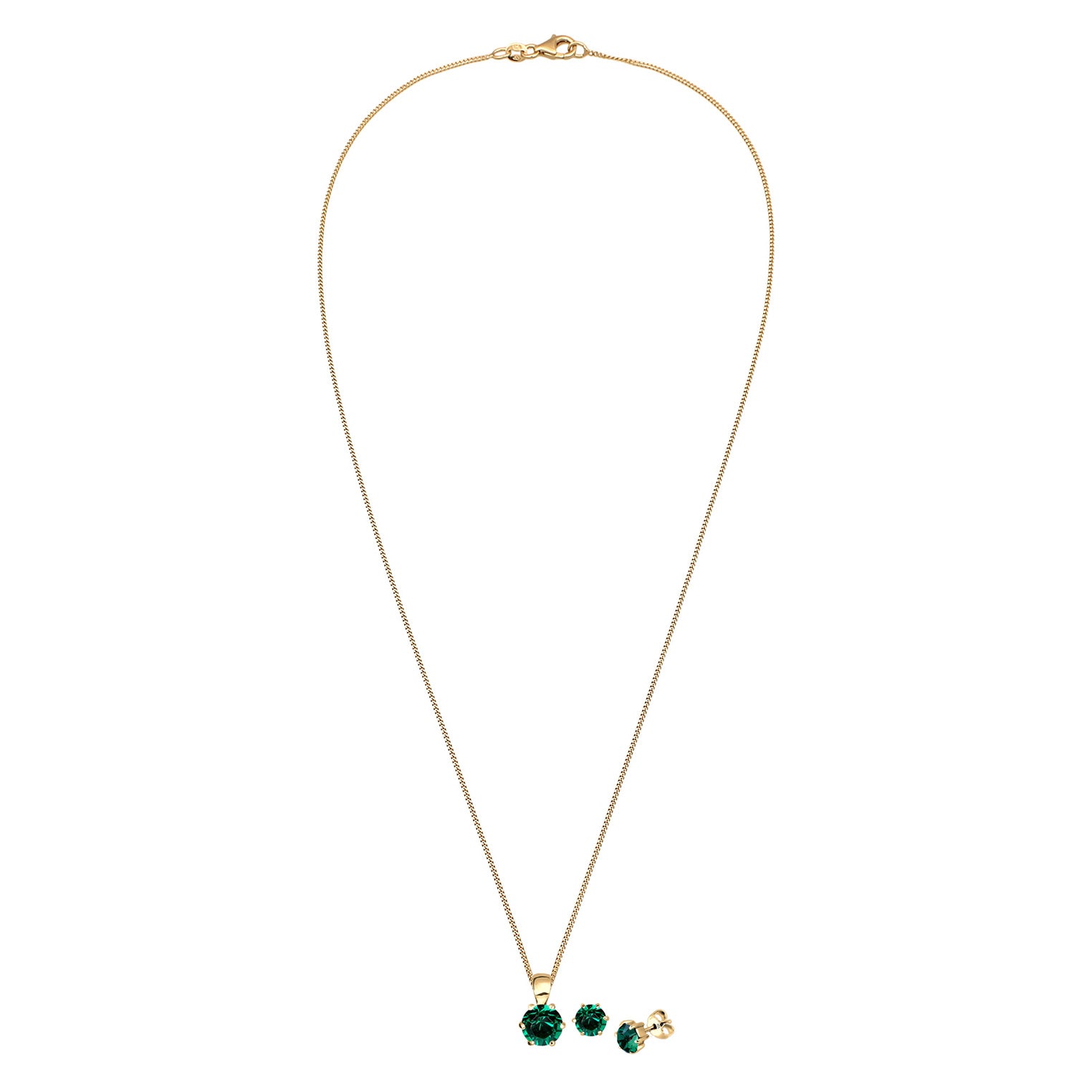 Gold Perhiasan Wanita Perak Asli - Silver Perhiasan Set Classic Crystal Gold Plated