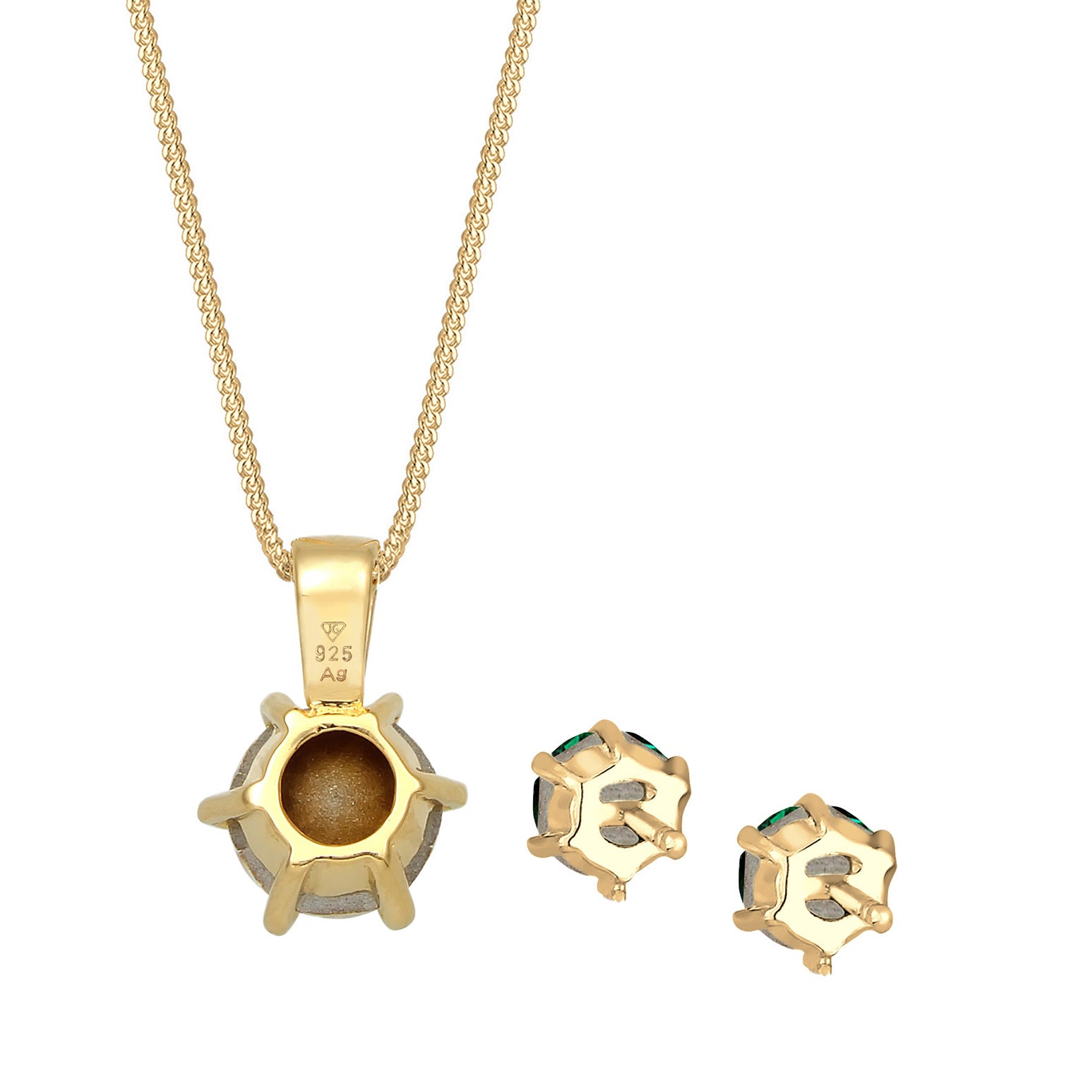 Gold Perhiasan Wanita Perak Asli - Silver Perhiasan Set Classic Crystal Gold Plated