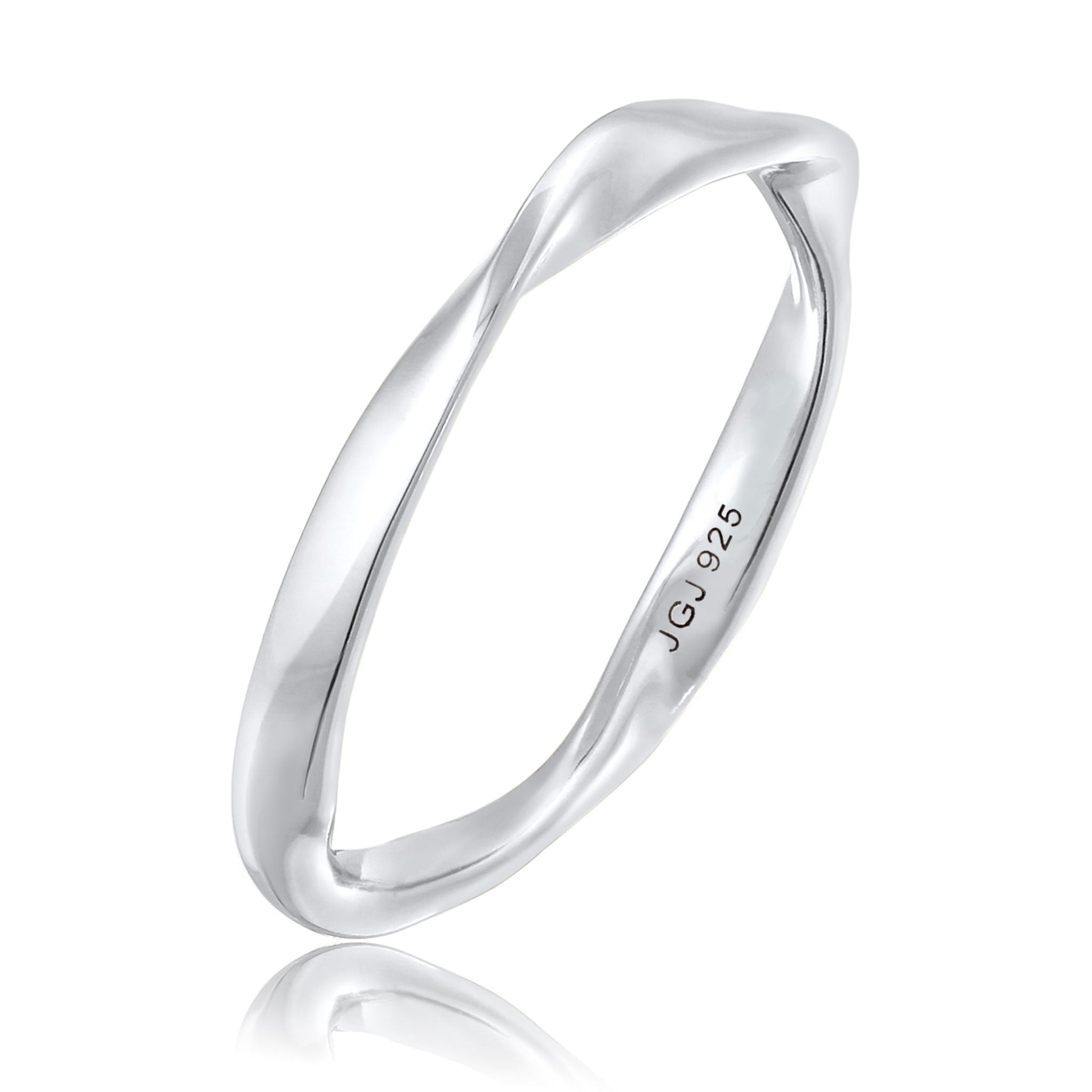 Silver Cincin Perhiasan Perak 925 Wanita Twisted Stacking