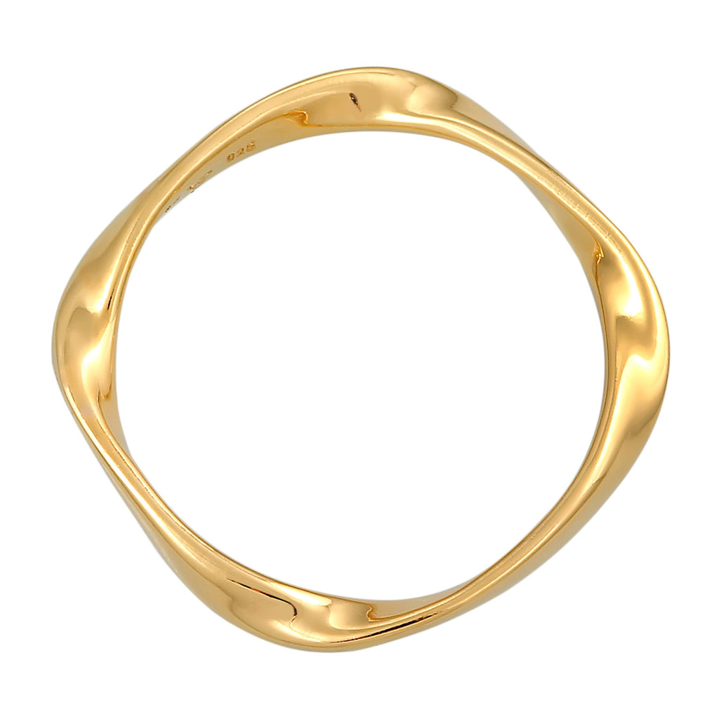 Gold Cincin Perhiasan Perak 925 Wanita Twisted Stacking Gold Plated