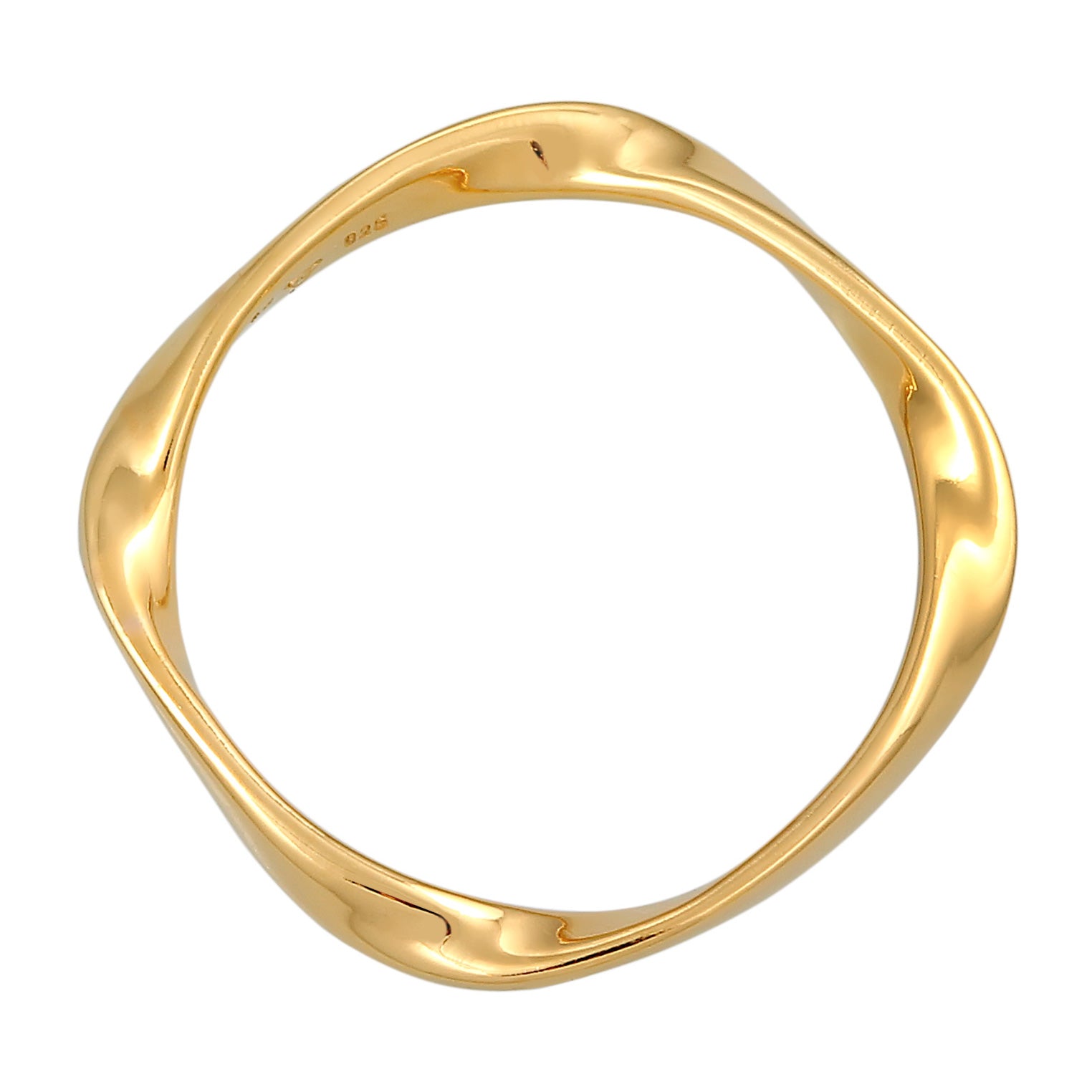 Gold Cincin Perhiasan Perak 925 Wanita Twisted Stacking Gold Plated