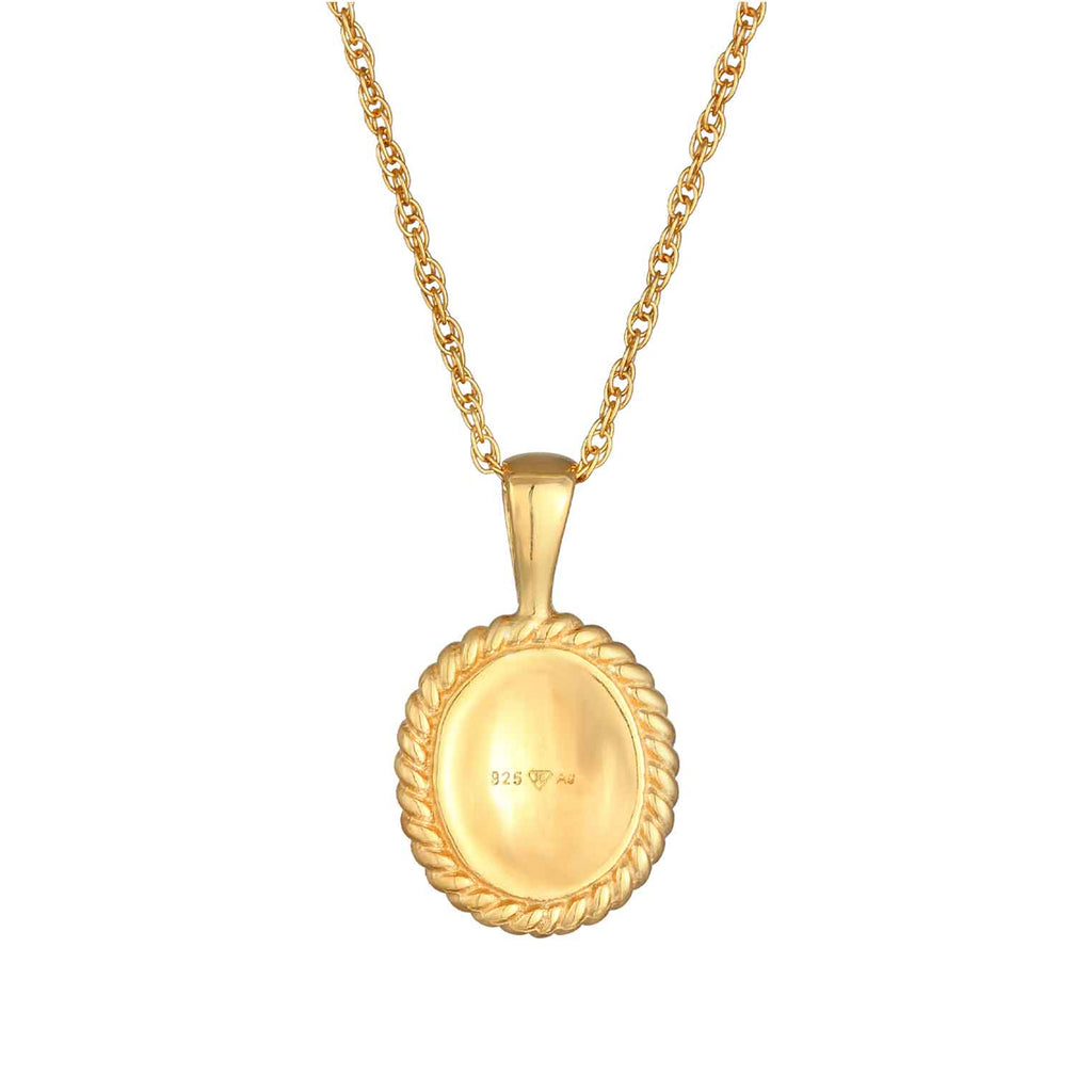 Gold Kalung Perhiasan Perak 925 Wanita Ornament Pendant Vintage Design Gold Plated