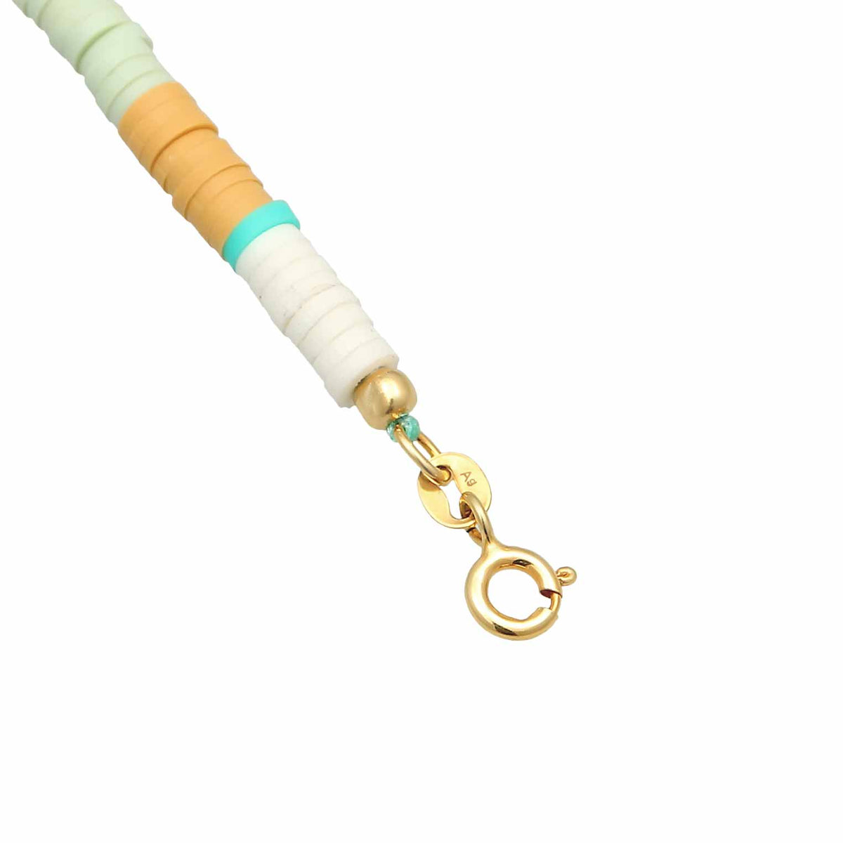Ladies Surfer Heishi Beads with shell core pearls in 925 sterling silver