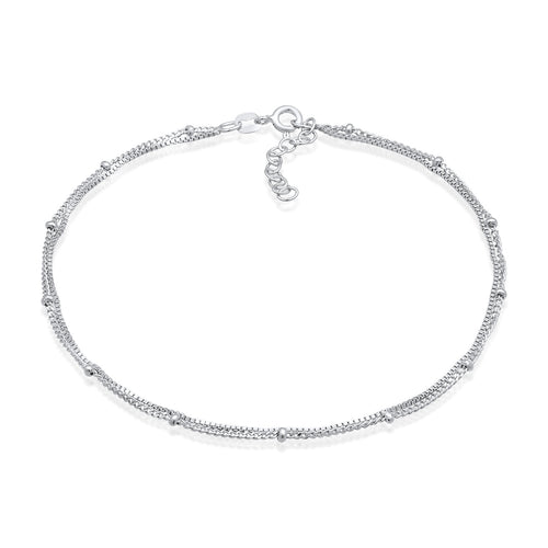 Gelang kaki perak 925 dengan ball links elegan Elli Jewelry