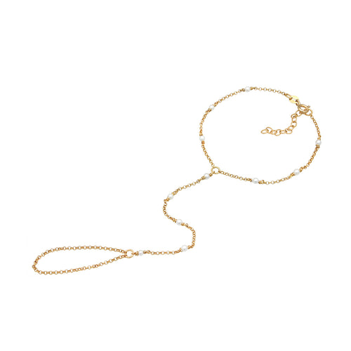 Gold Gelang Perhiasan Perak 925 Wanita Hand Chain Shell Pearl Gold Plated