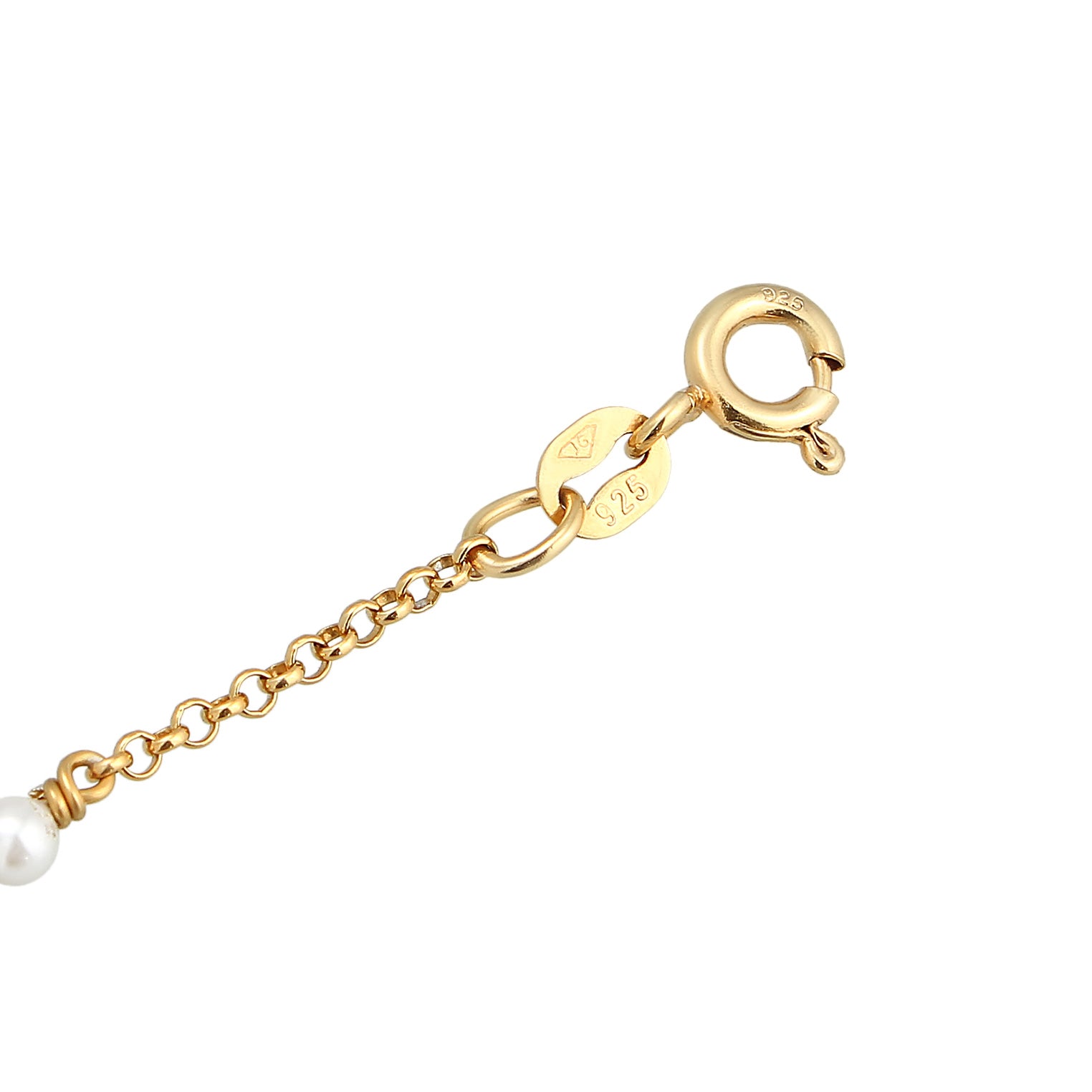 Gold Perhiasan Wanita Perak Asli Lapis Emas Gelang Hand Chain Shell Pearl